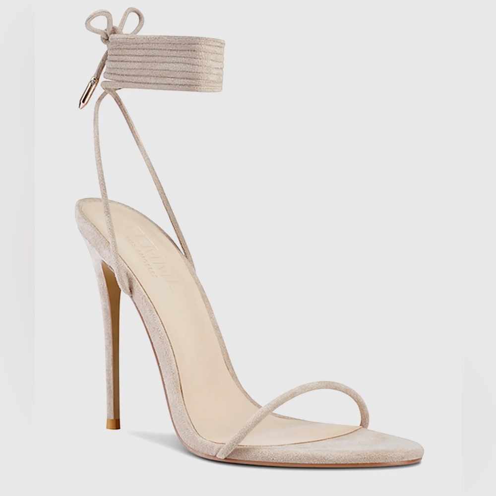 Barely There Lace Up Heel - Nude